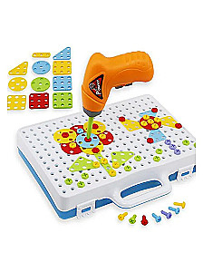 Developing tabletop construction game - Drill N' Design, 106 pieces