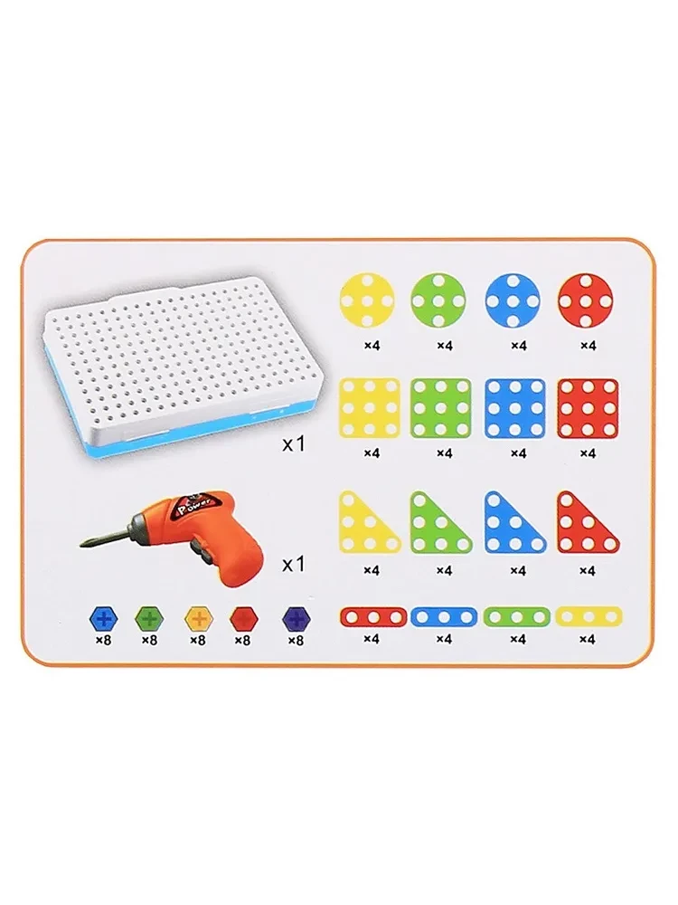 Developing tabletop construction game - Drill N' Design, 106 pieces