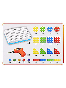 Developing tabletop construction game - Drill N' Design, 106 pieces
