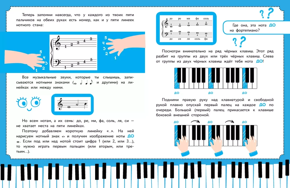 Children's Self-Tutorial for Playing the Piano. With Stickers