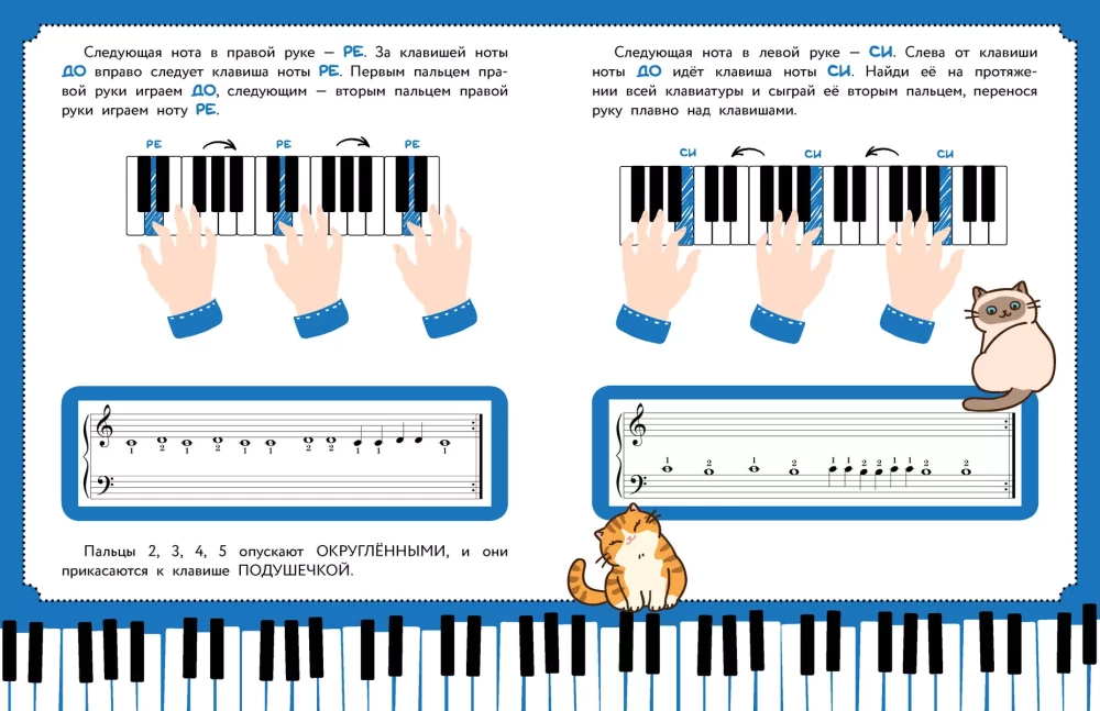 Children's Self-Tutorial for Playing the Piano. With Stickers