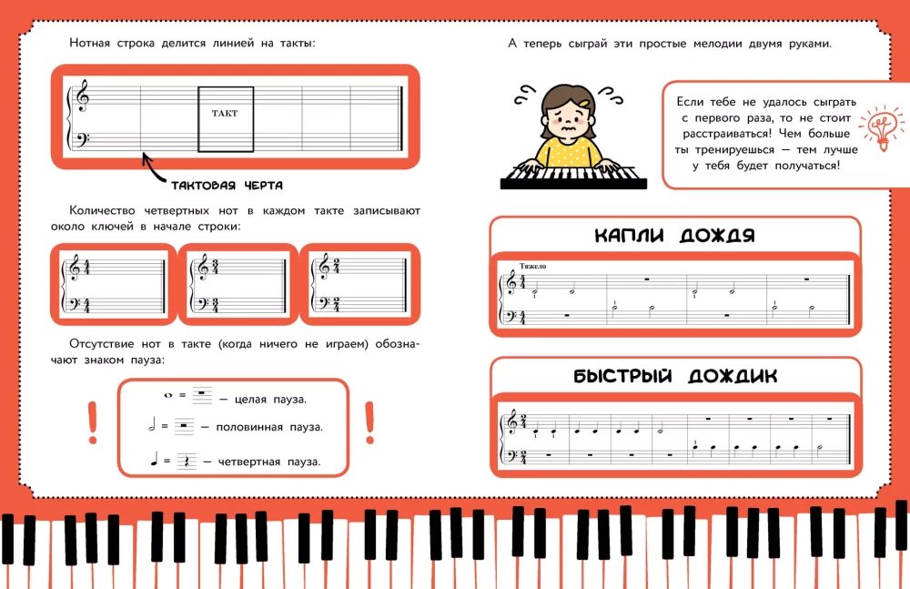 Children's Self-Tutorial for Playing the Piano. With Stickers