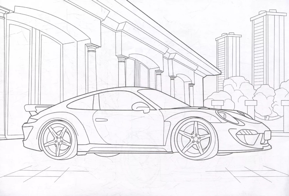 Coloring Book. Racing Cars