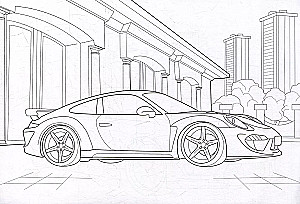 Coloring Book. Racing Cars