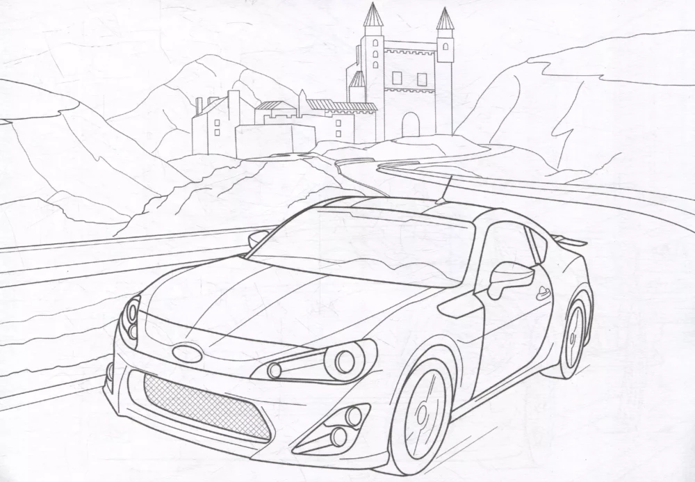 Coloring Book. Racing Cars
