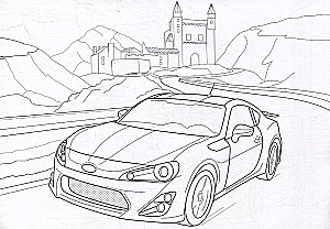 Coloring Book. Racing Cars