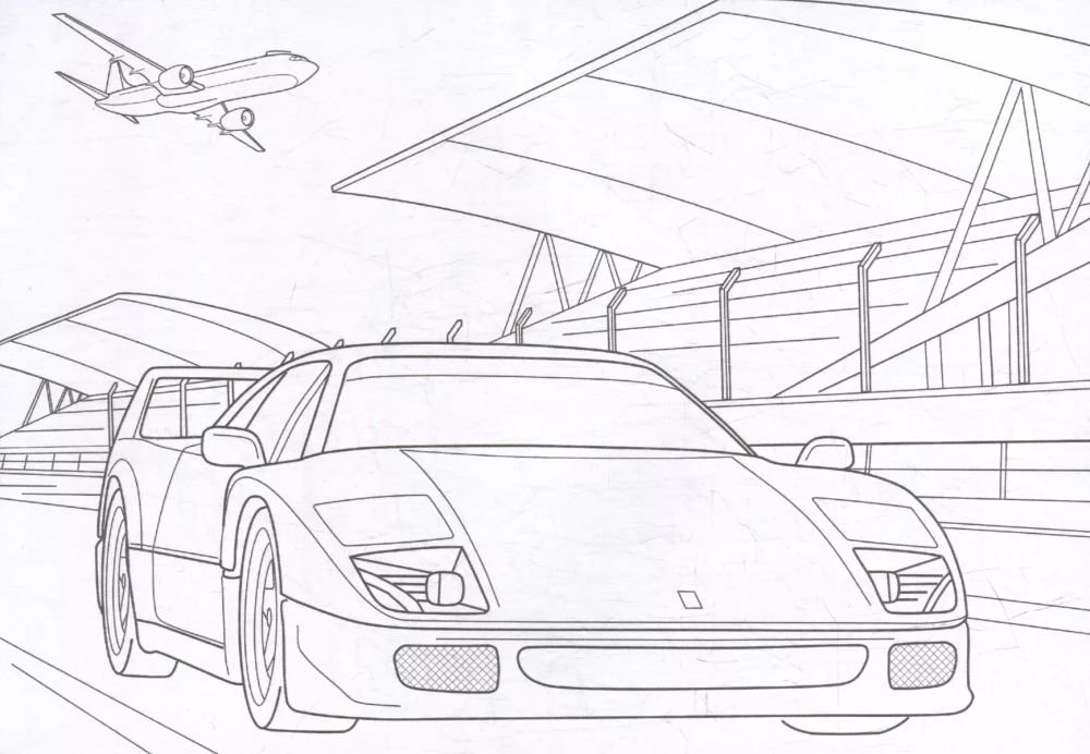 Coloring Book. Racing Cars