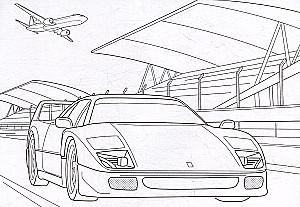 Coloring Book. Racing Cars