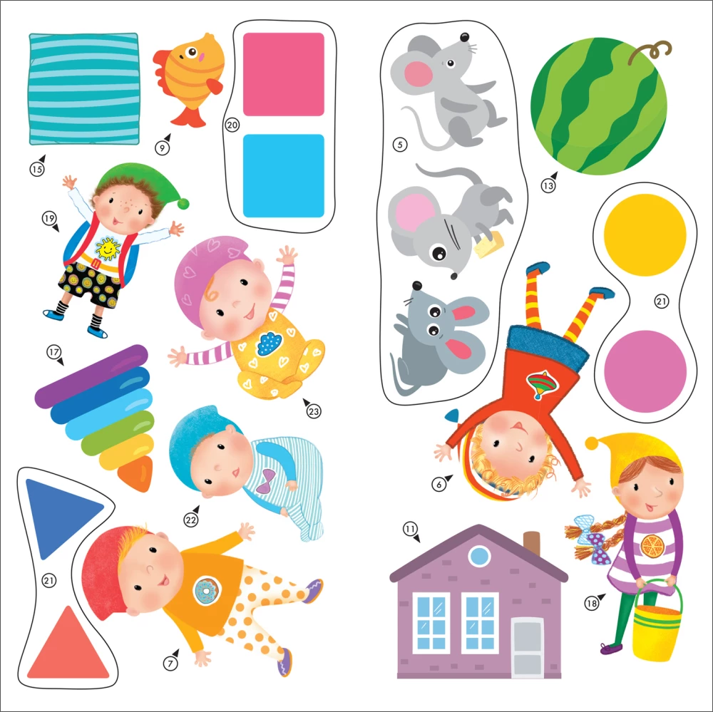 School of Seven Dwarfs. Activity with Stickers. Set 1+