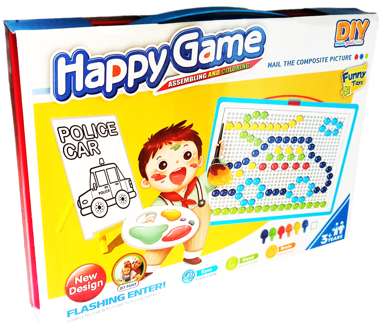 Developing Mosaic Game Happy Game. Red