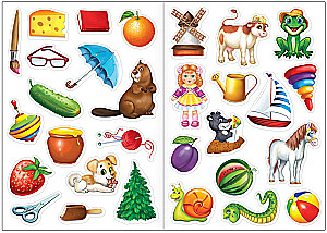 Fold-out Book. Riddles. Reusable Stickers