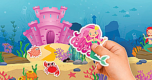 Fold-out Book. Reusable Stickers. Wonderful Mermaids