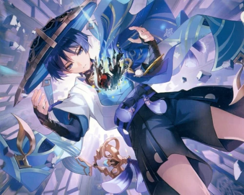 Painting for coloring by numbers - Genshin. Wanderer