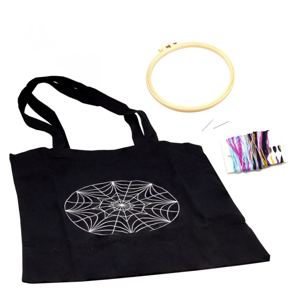 Creative set - Wonderday. Embroidery on a shopper. Stained glass