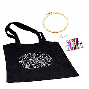 Creative set - Wonderday. Embroidery on a shopper. Stained glass
