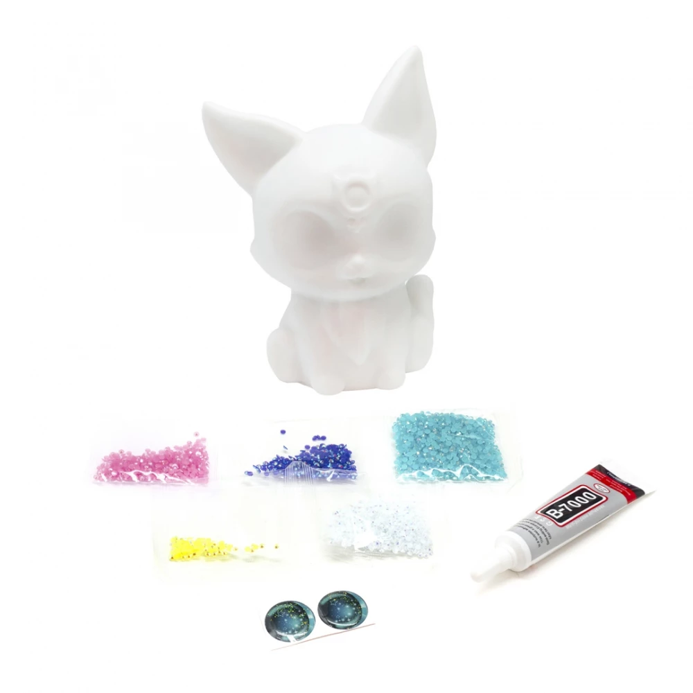 Creative Set - Neo Stars. Figurine for Decorating with Rhinestones. Kitten Twinkly