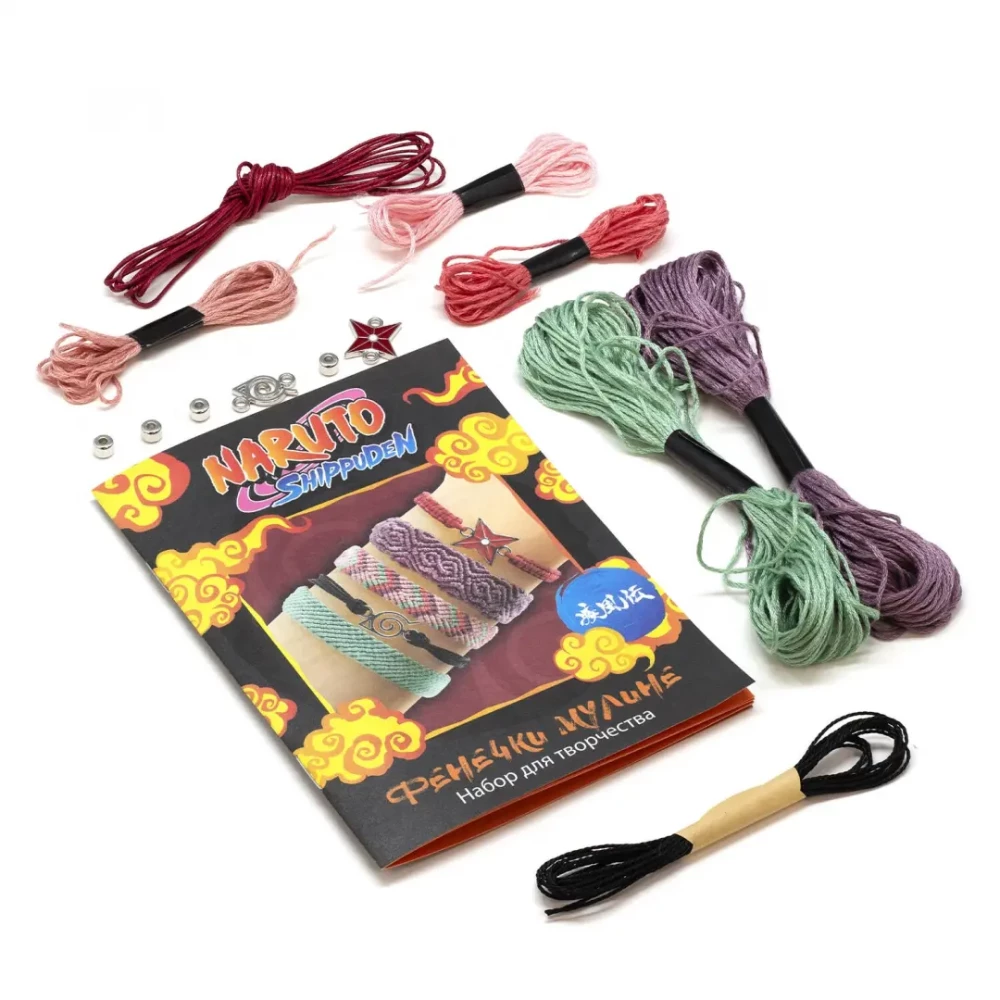 Creative set - Naruto. Friendship bracelets from embroidery floss. Sakura