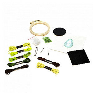 Craft Set - Embroidery Brooch. Avocado