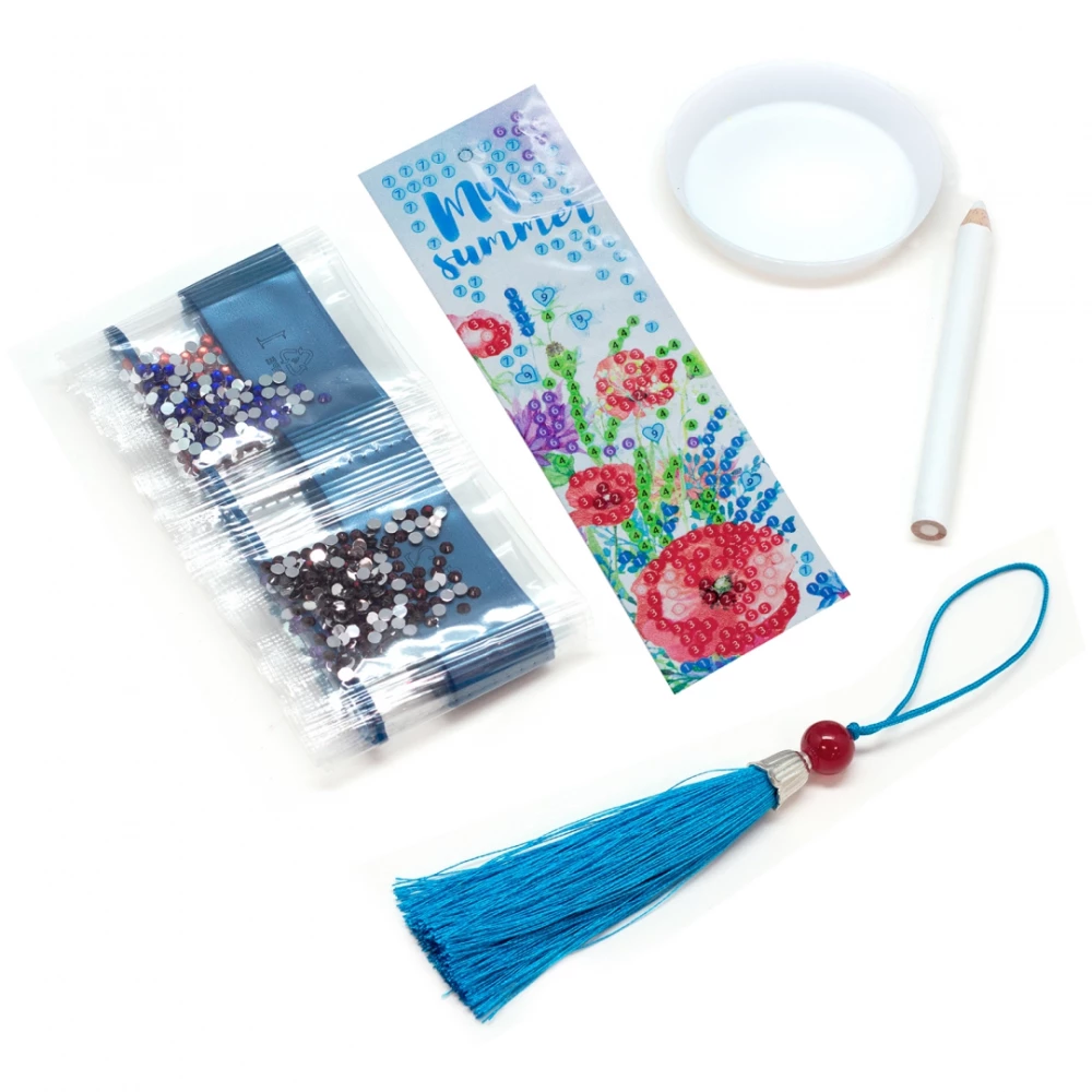 Diamond Bookmark - Poppies