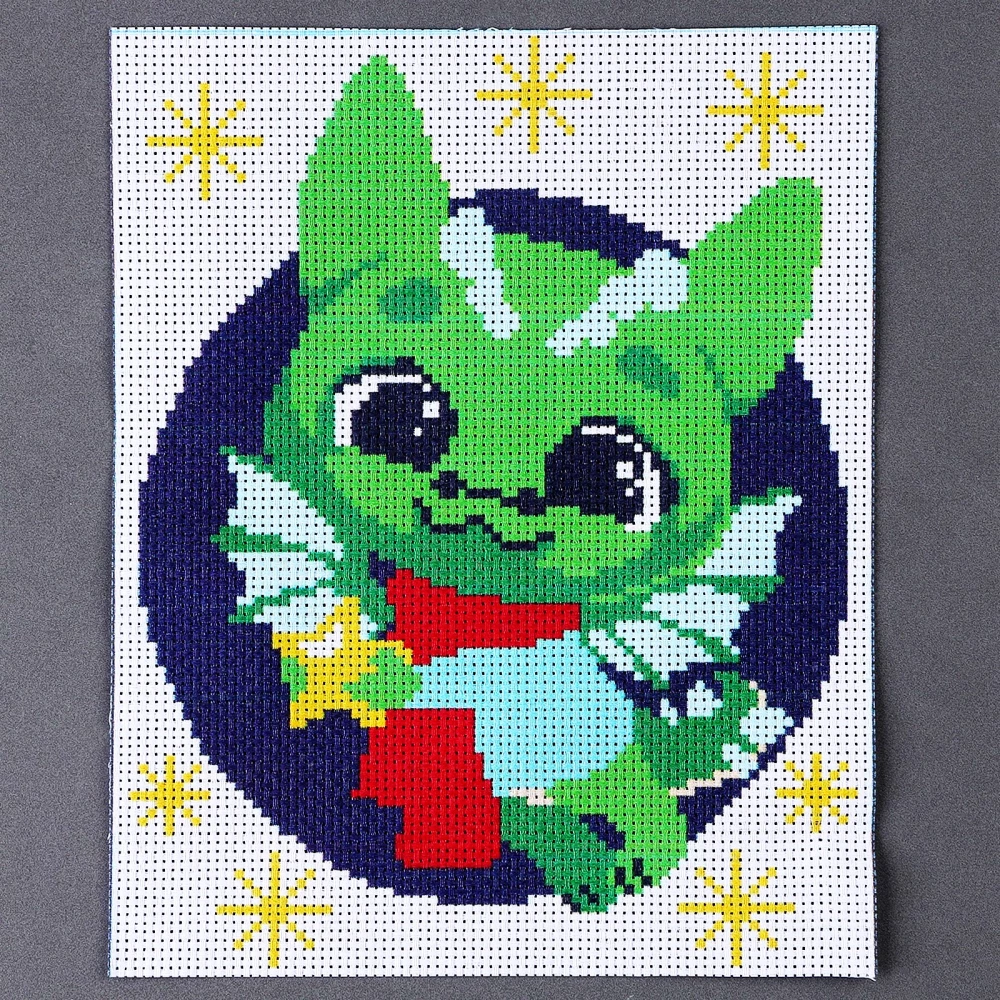 Cross Stitch. Little Dragon with a Star