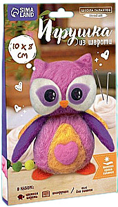 Wool Toy. Bright Owl. Dry Felting Technique