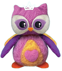 Wool Toy. Bright Owl. Dry Felting Technique