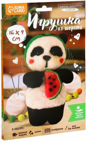 Felting with Wool - Panda with Watermelon