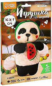 Felting with Wool - Panda with Watermelon