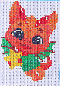 Cross Stitch - Little Dragon with a Gift