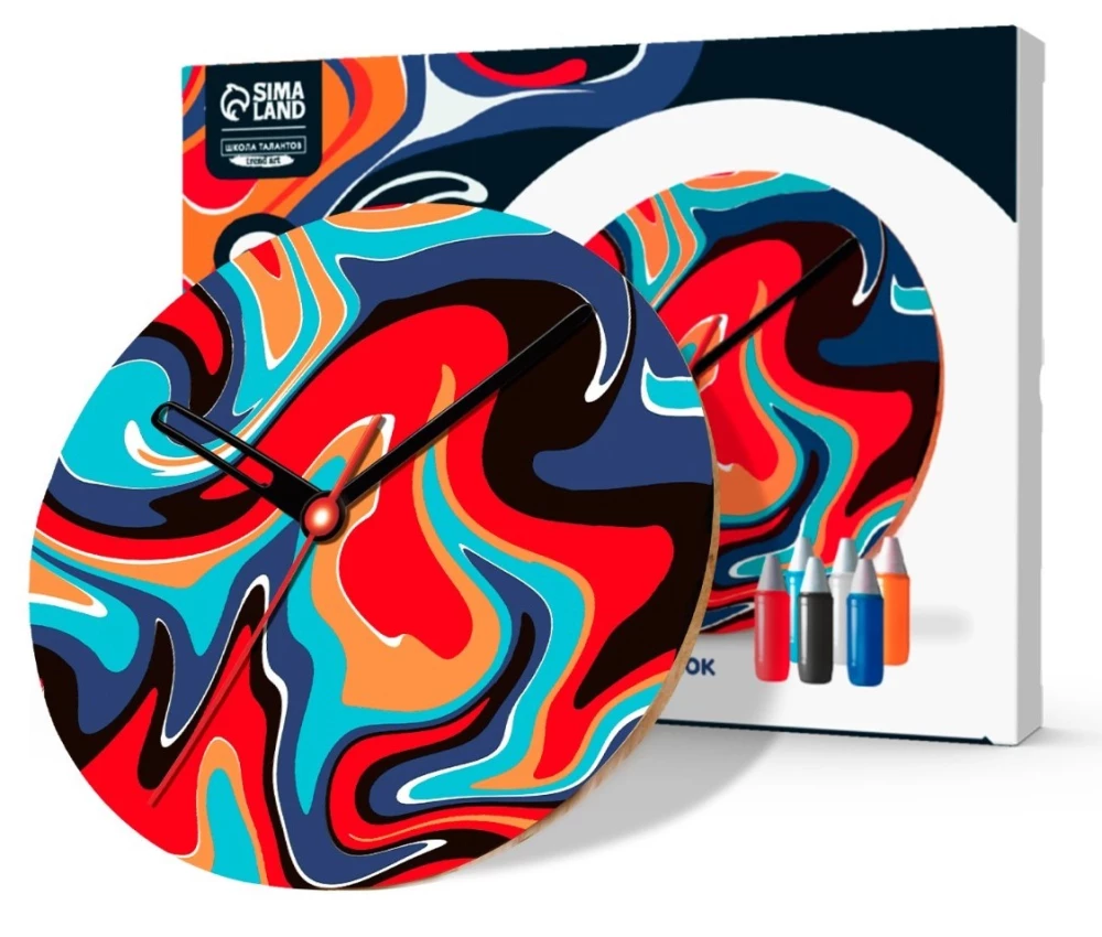 Ebru Painting Set. Round Clock