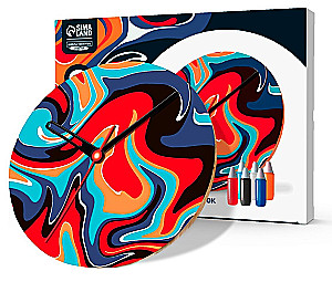 Ebru Painting Set. Round Clock