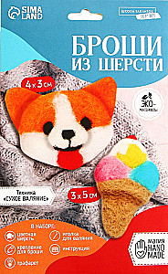 Creative Kit - Brooch. Corgi with Ice Cream