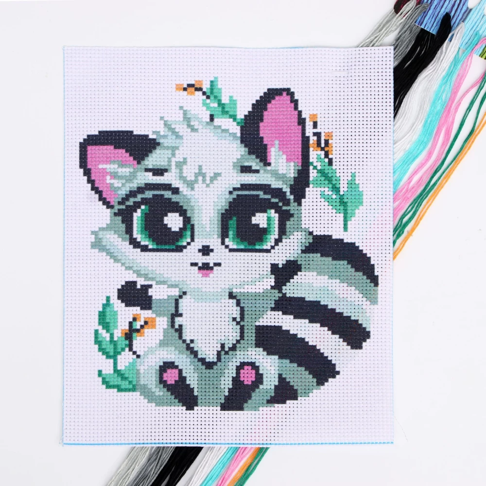 Cross Stitch - Raccoon
