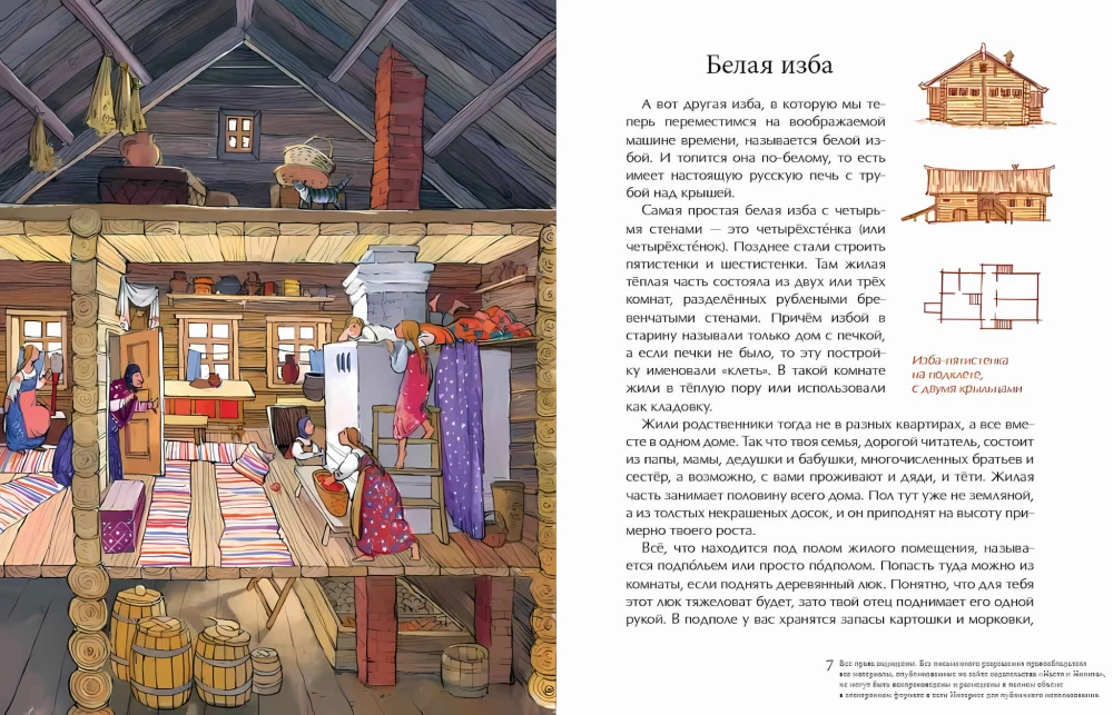 Russian Hut. From the Stove to the Bench