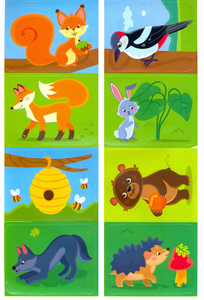 Riddles with Stickers. Let's Go to the Forest!