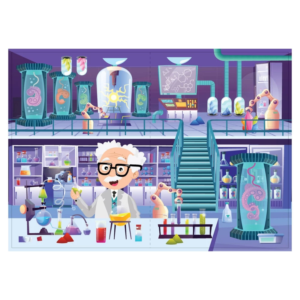 Book with Glowing Stickers. Crazy Laboratory (90 Stickers)