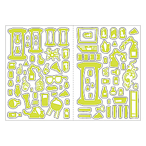 Book with Glowing Stickers. Crazy Laboratory (90 Stickers)