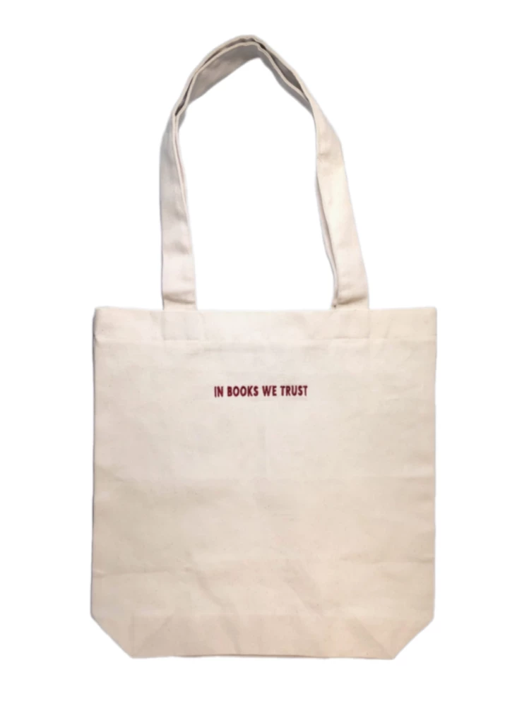 Embroidered bag - In books we trust