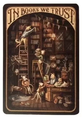 Greeting card - In books we trust