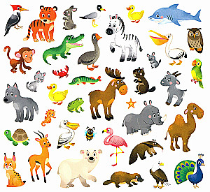 Animals. Sticker Book with Stickers. 150 pieces