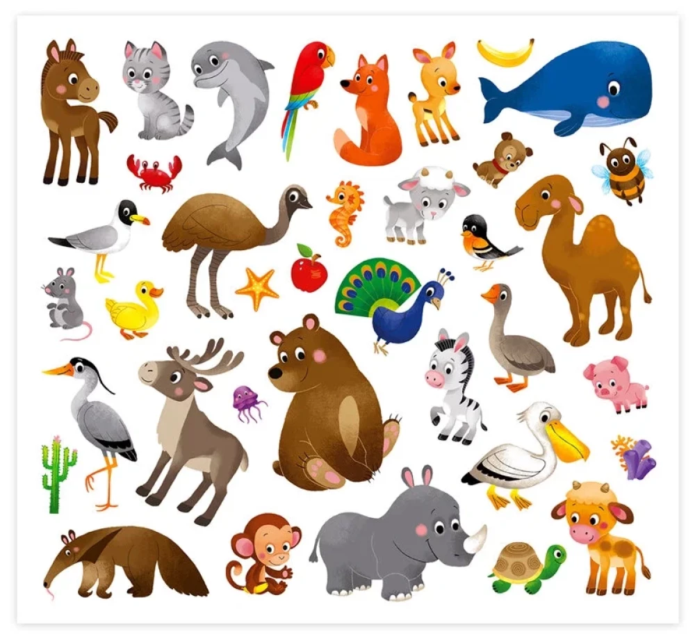 Animals. Sticker Book with Stickers. 150 pieces