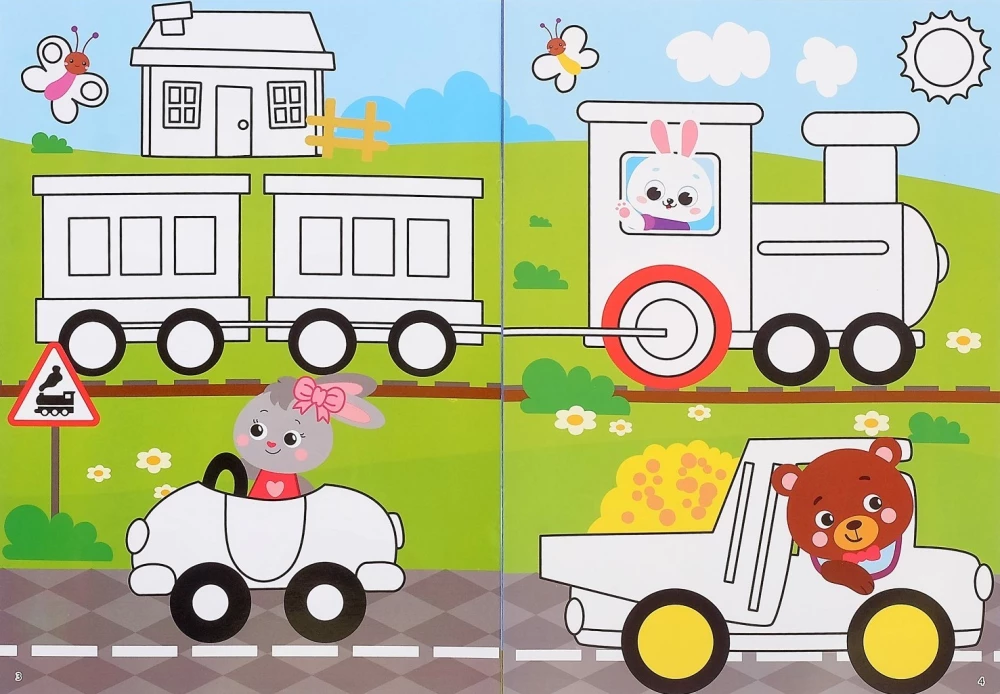 Reusable Coloring - Draw-Wipe (2 pieces). For boys