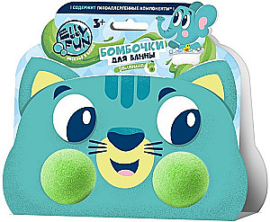 Bath Bombs - Little Animals. Kitten Wrapper. Green