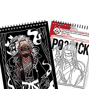 Creative notebook with tasks, stickers, and engravings - Anime