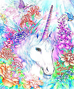 Diamantmalerei mit Staffelei - Einhorn