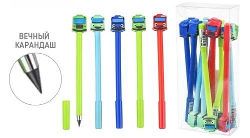 Ewiger Bleistift - Autos, 4 Gehäusefarben assortiert