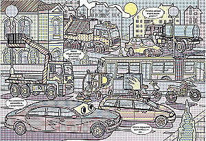 Wimmelbuch. Water Coloring. Transport