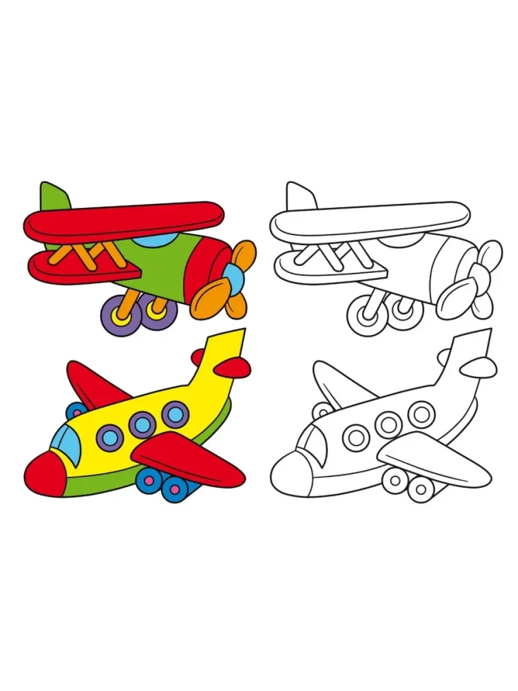 Large Coloring Book. Ships and Airplanes