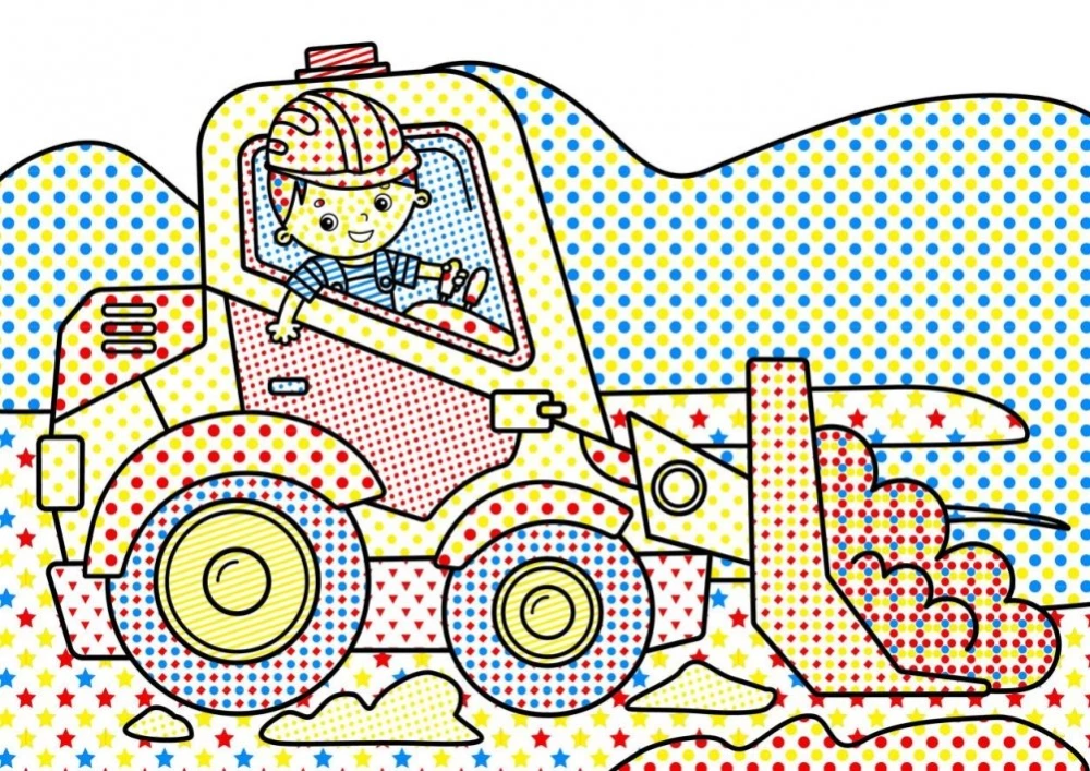 Magical Water Colorings. Construction Machinery