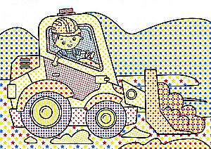 Magical Water Colorings. Construction Machinery